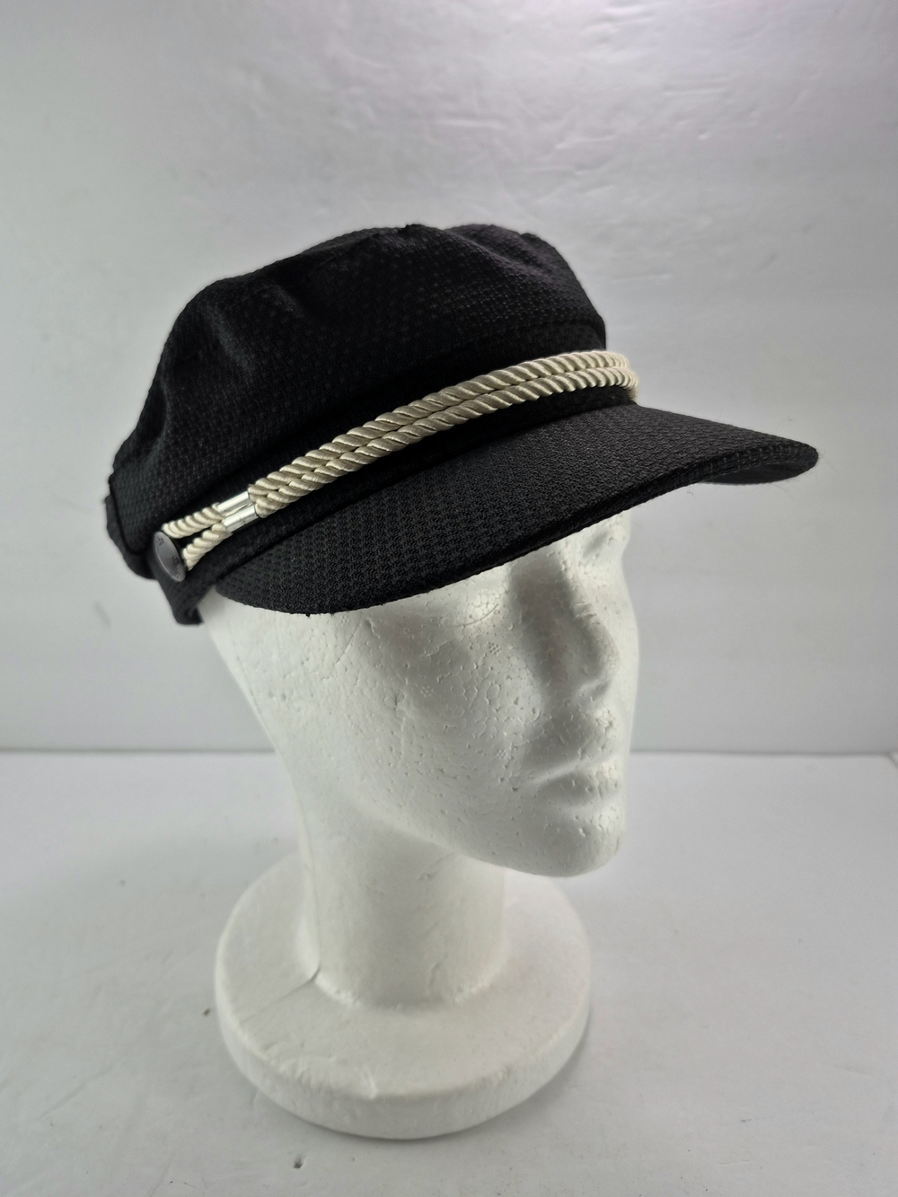 NWOT Outride Black Fisherman Captains Hat Fiddler Cap Nautical Maritime Skipper